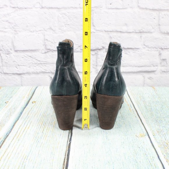 Eric Michael Web Shoemakers Blue Leather Slip On Chelsea Boots Size 8 - 8.5 - Picture 6 of 9